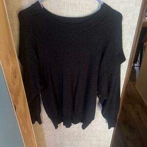Thread & supply dark gray ruffle long sleeve sweater size medium